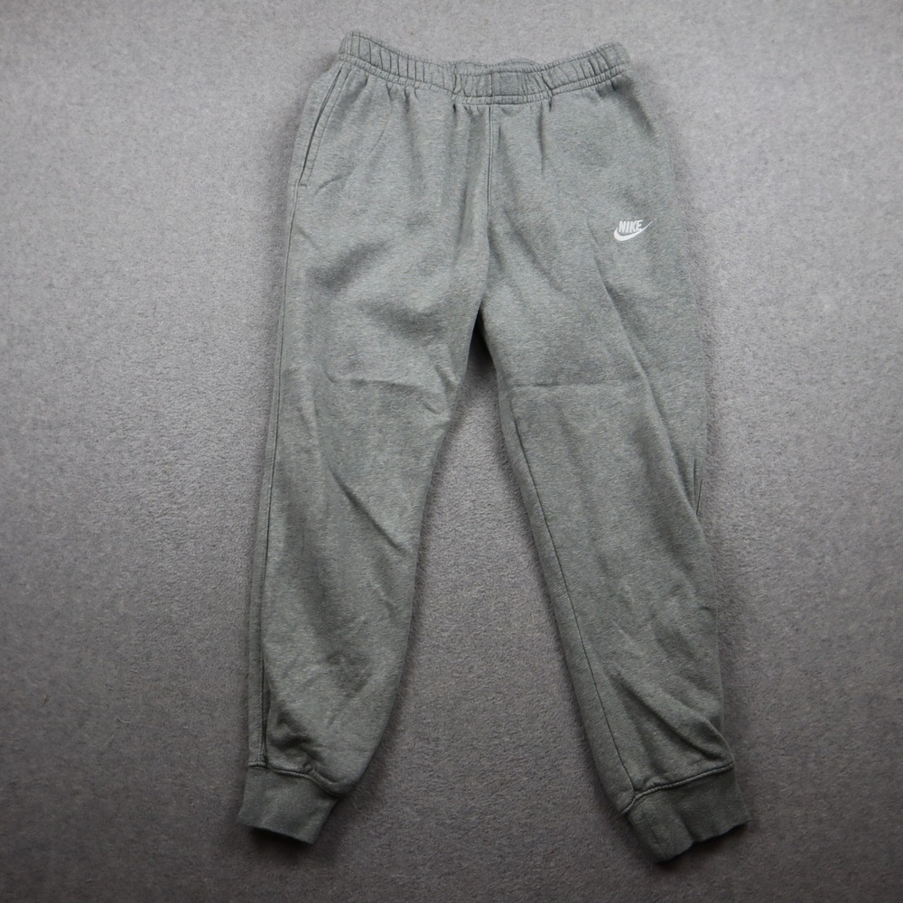 Nike Sweatpants Mens M Jogger Gray Fleece Activewear Embroidered Logo Pockets